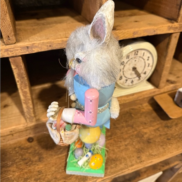 Vintage Inspired Whimsical Rabbit Nutcracker with Pastel Colors - Picture 12 of 15
